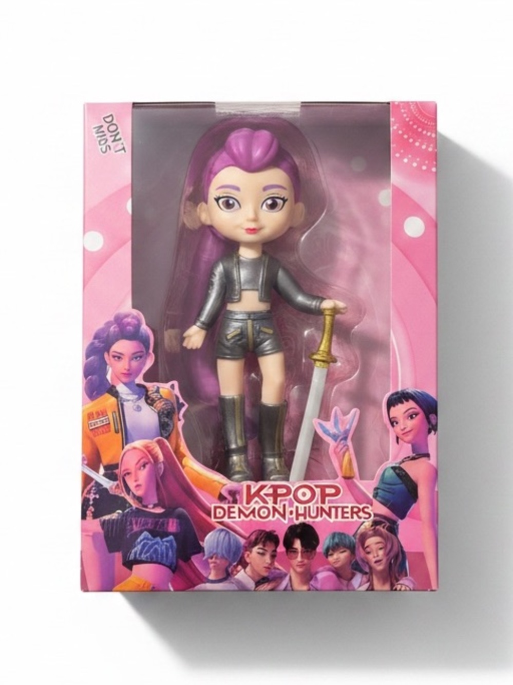 New KPop Demon Hunters Huntrix Rumi Large 7" Anime Figures Doll Metallic Outfit